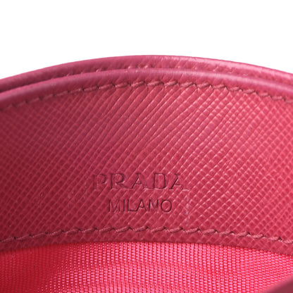 Prada Saffiano Metal Card Case Peonia 6 of 15