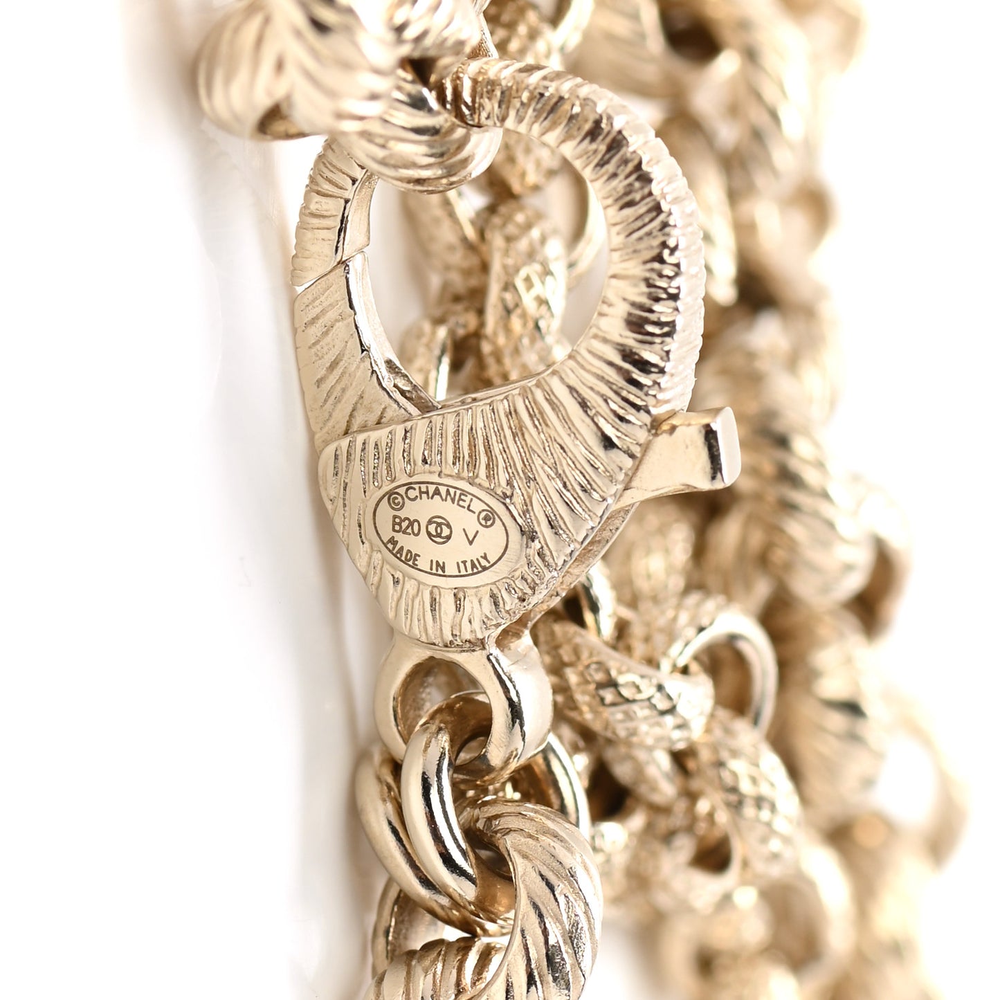 Metal Crystal 90's Icon Logo Chain Belt Gold