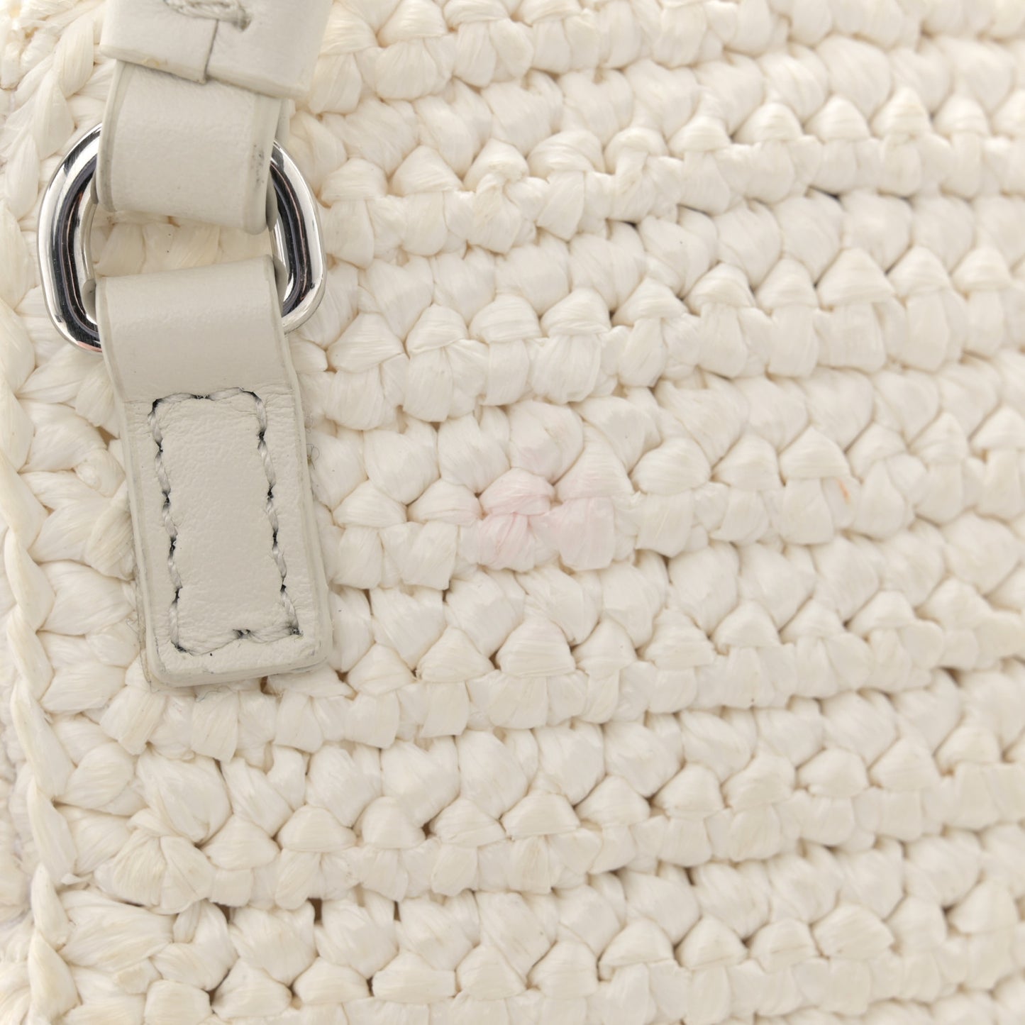 Yarn Raffia Effect Crochet Mini Crossbody Bag Bianco