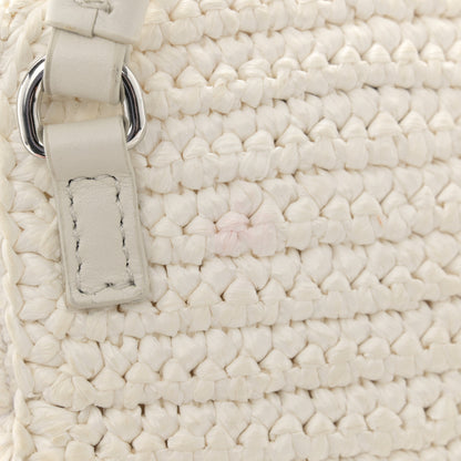 Prada Yarn Raffia Effect Crochet Mini Crossbody Bag Bianco 11 of 11