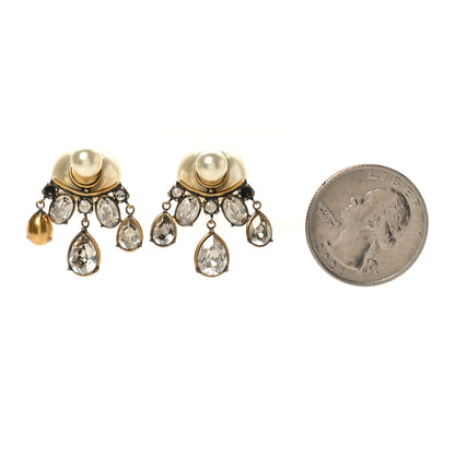 Christian Dior Pearl Crystal Tribales Earrings Gold 5 of 10