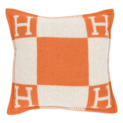 Hermes Wool Cashmere Avalon Pillow PM Ecru Potiron 1 of 3