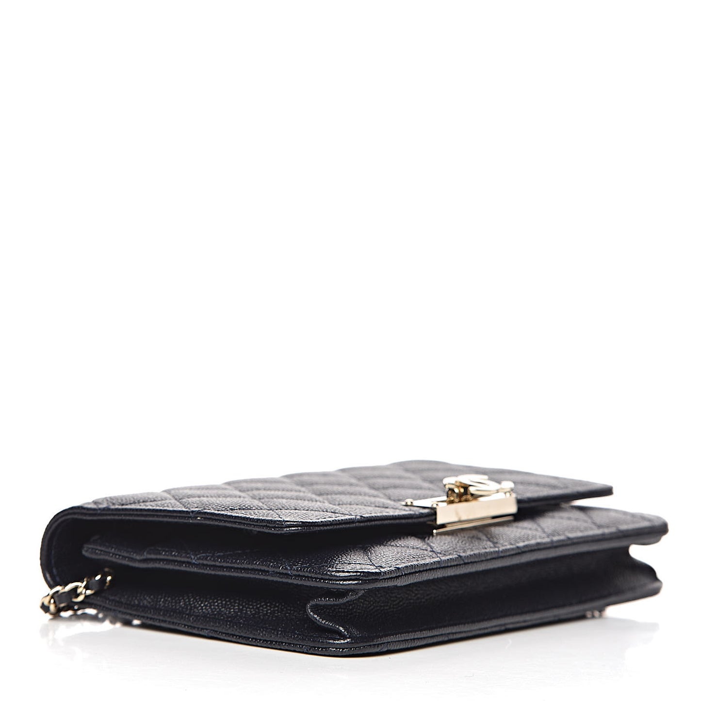 Caviar Quilted Golden Class Wallet On Chain WOC Navy