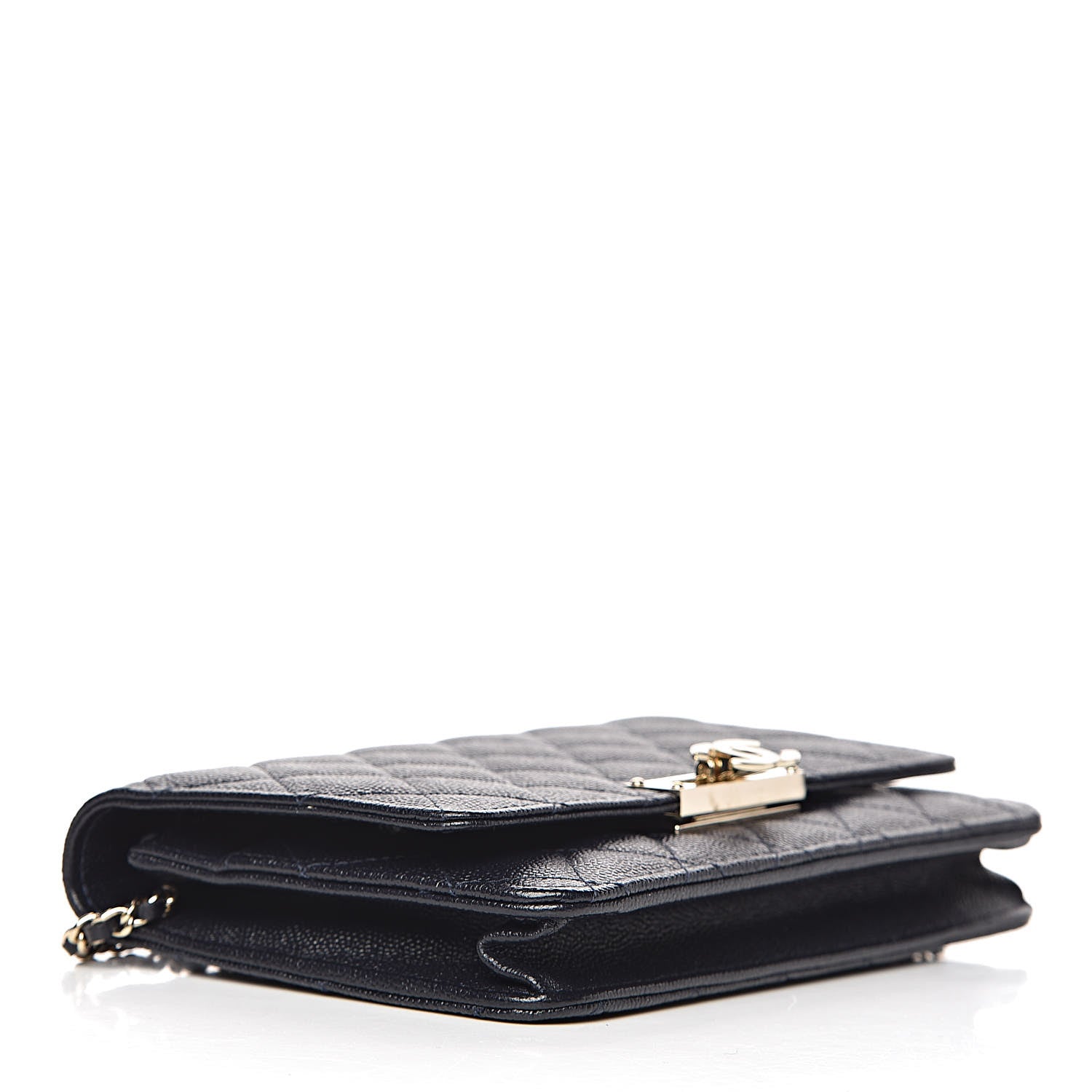 Chanel Caviar Quilted Golden Class Wallet On Chain WOC Navy 4 of 12