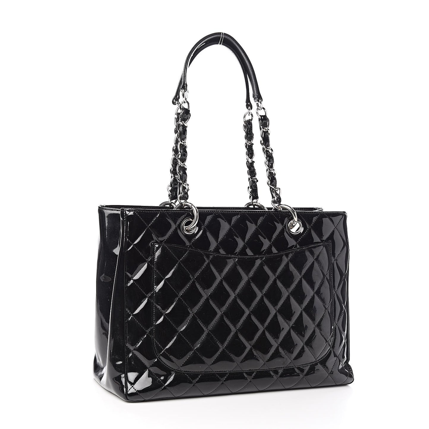 Patent Quilted Grand Shopping Tote GST Black