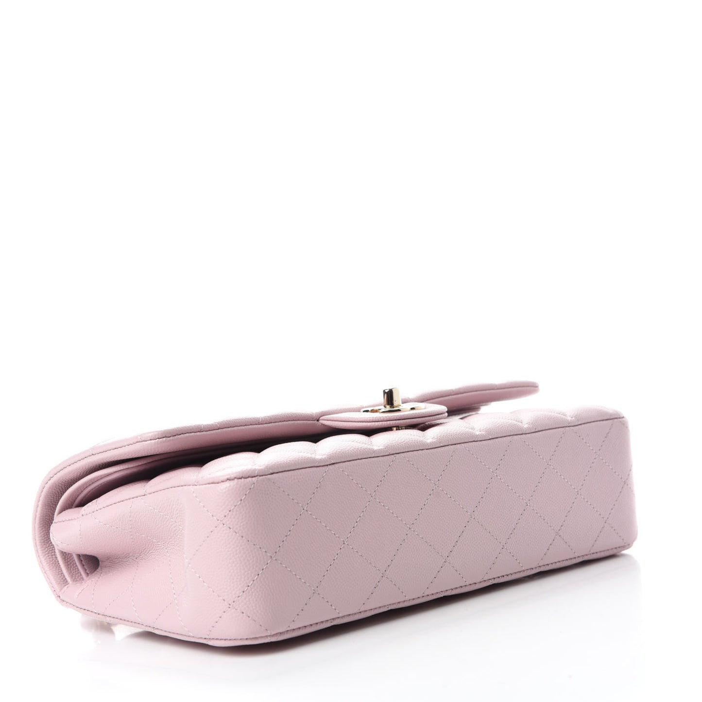 Caviar Quilted Medium Double Flap Light Pink