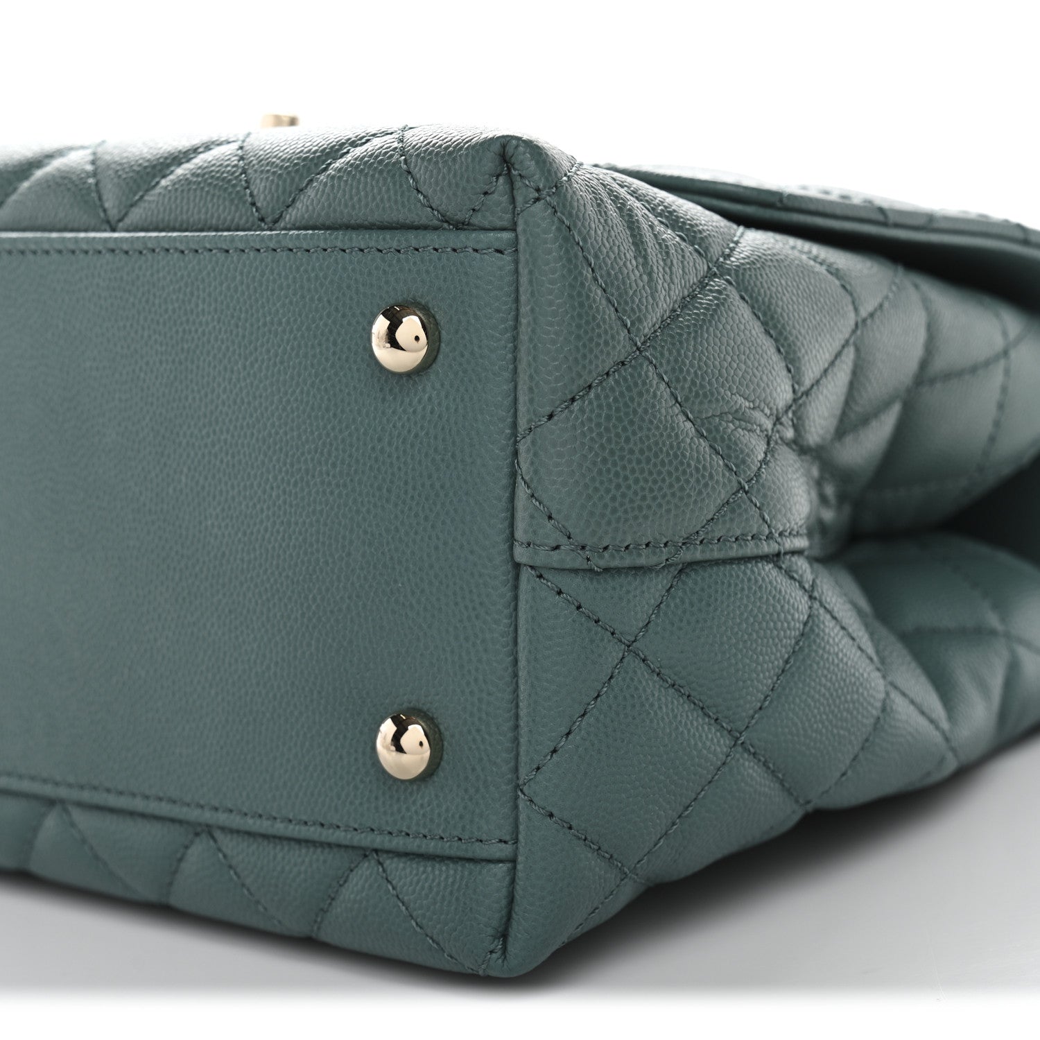Chanel Caviar Lizard Quilted Small Coco Handle Flap Green 10 of 11