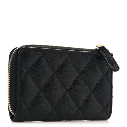 Chanel Caviar Quilted Zipped Key Holder Case Black 3 of 8