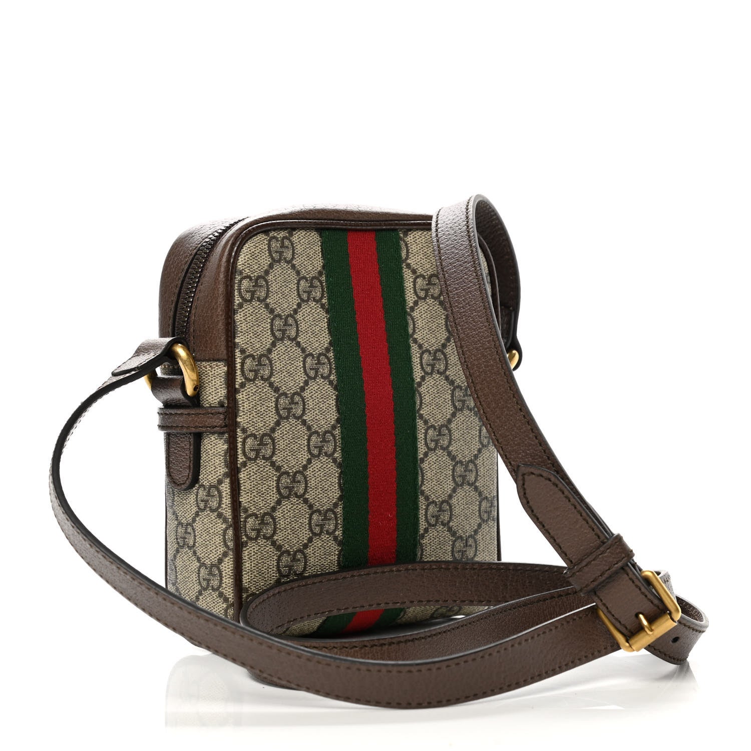 Gucci GG Supreme Monogram Web Mini Ophidia Messenger Brown 3 of 11