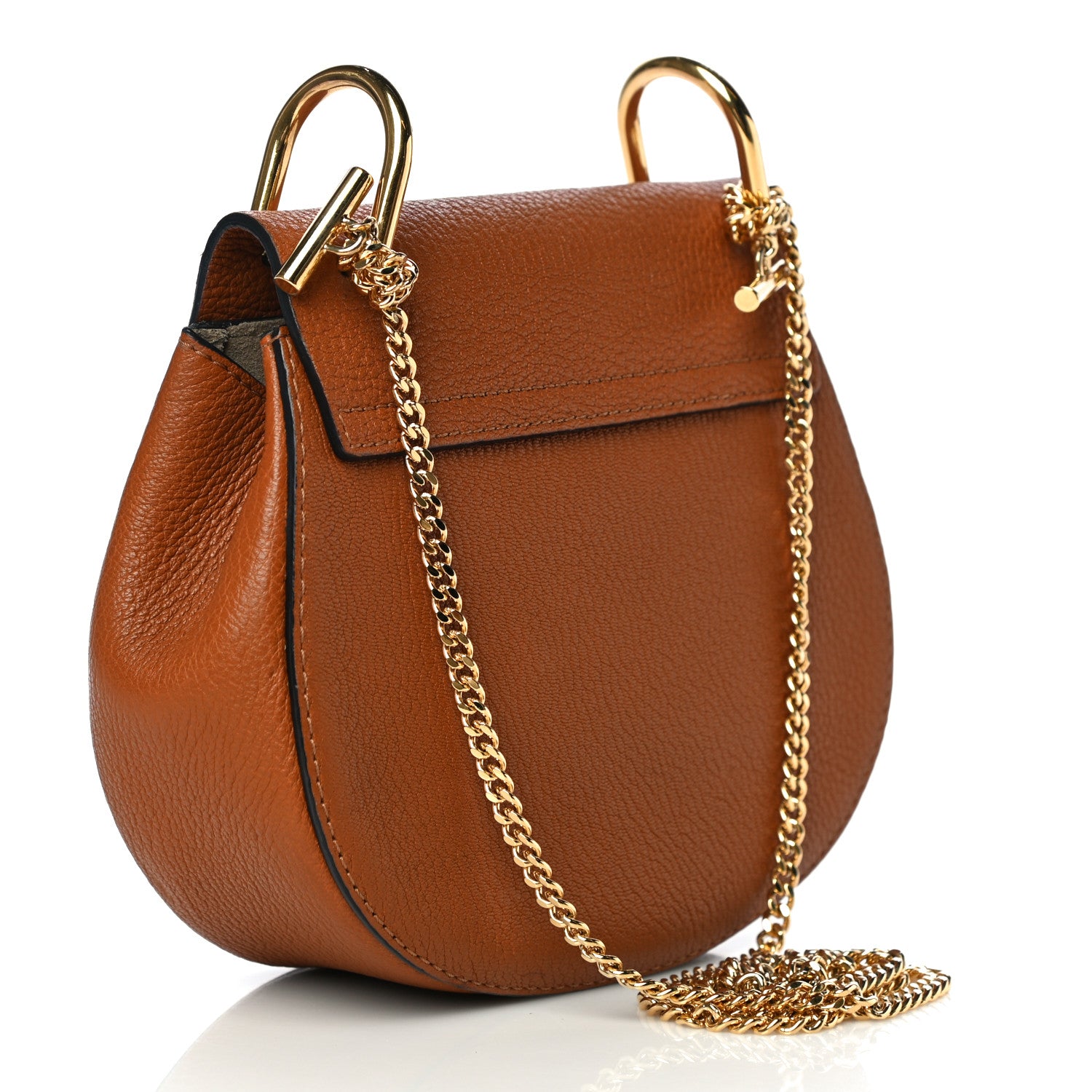 Chloe Grained Lambskin Mini Drew Shoulder Bag Caramel 3 of 11