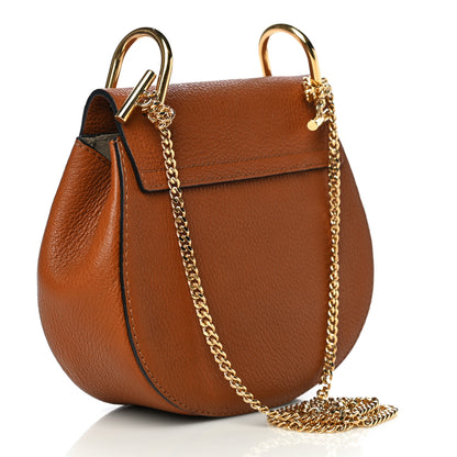 Chloe Grained Lambskin Mini Drew Shoulder Bag Caramel 3 of 11