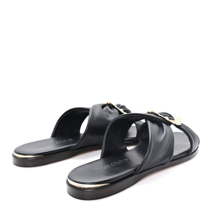 Jimmy Choo Crystal Nappa Neda Slide Sandals 39 Black 5 of 9