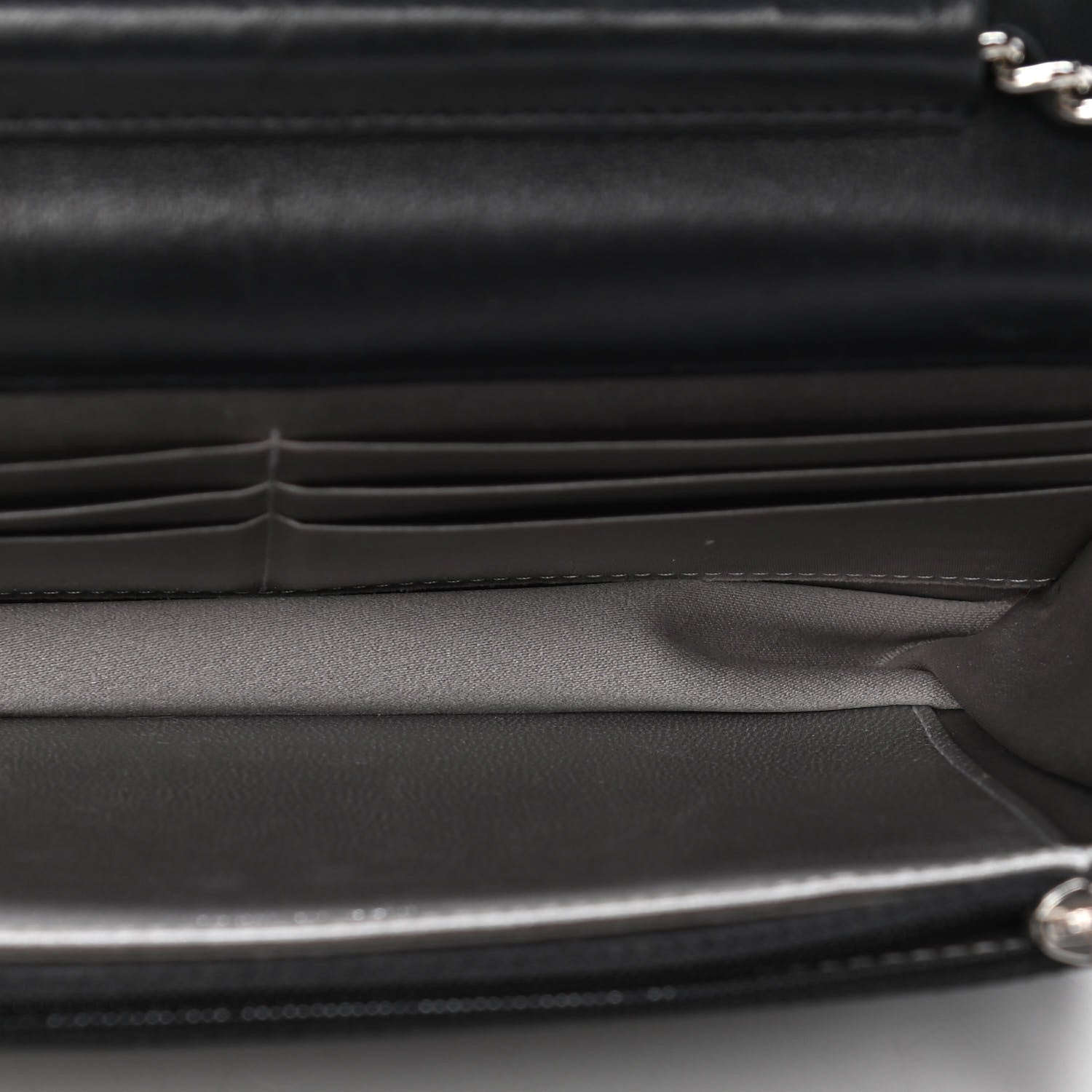 Chanel Lambskin Camellia Embossed Wallet on Chain WOC Black 7 of 10