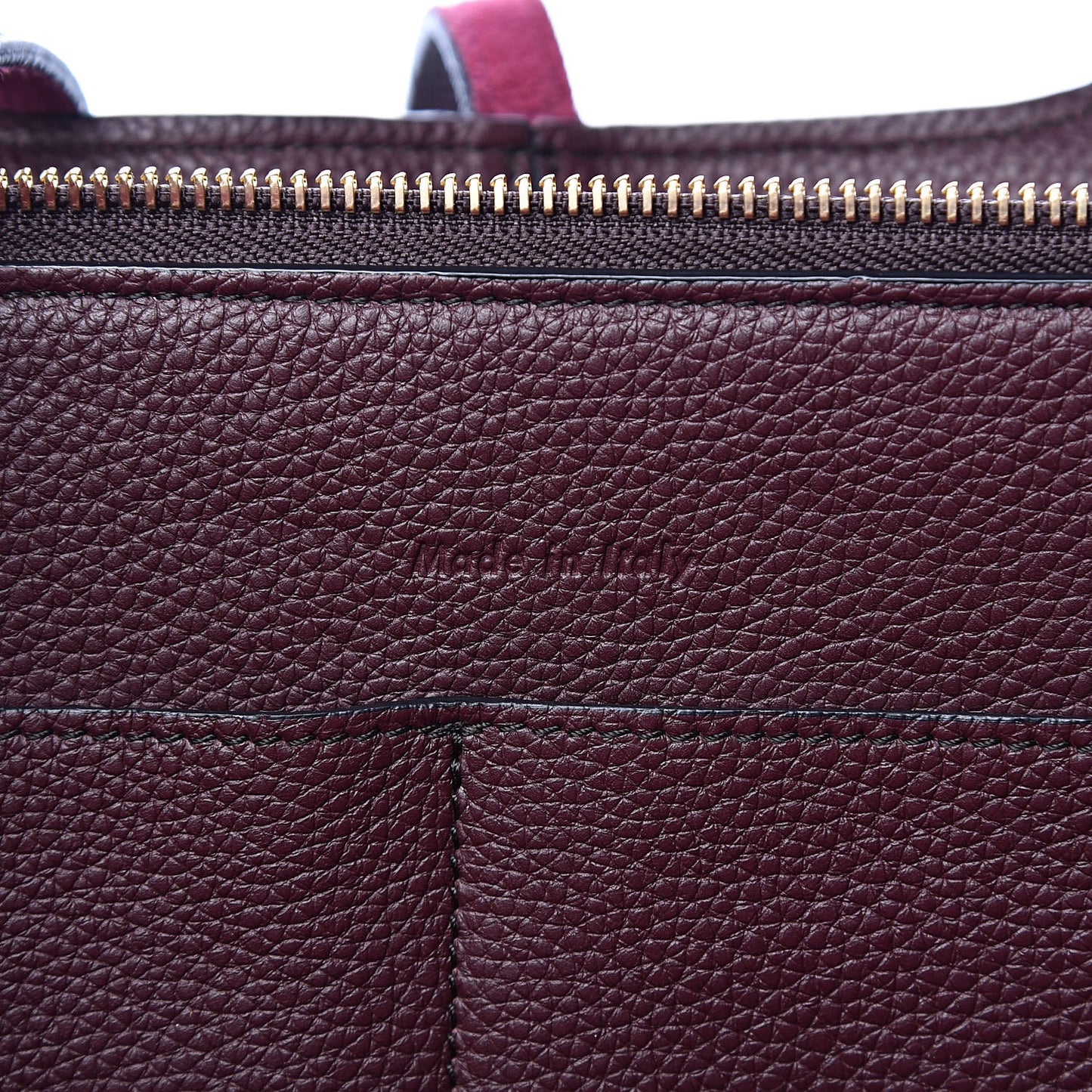 Baby Grained Calfskin Small Tri-Fold Bag Burgundy