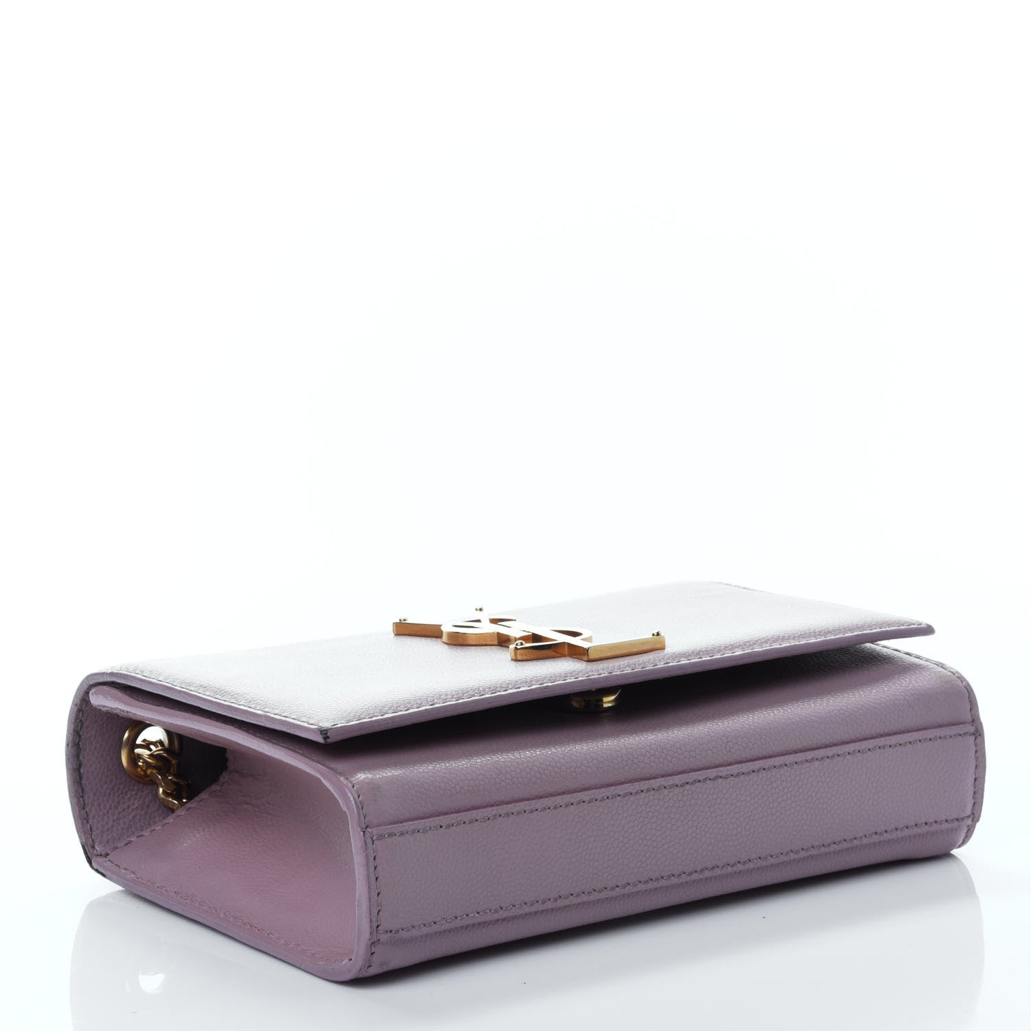 Saint Laurent Grain De Poudre Small Monogram Kate Satchel Purple 3 of 4