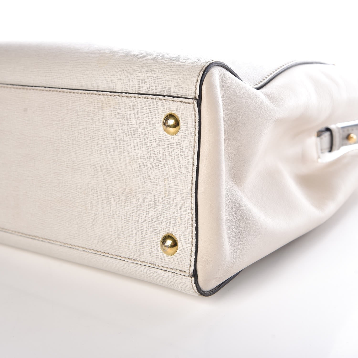 Fendi Vitello Elite Flamingo Petite 2Jours Tote Latte Bianco 10 of 13