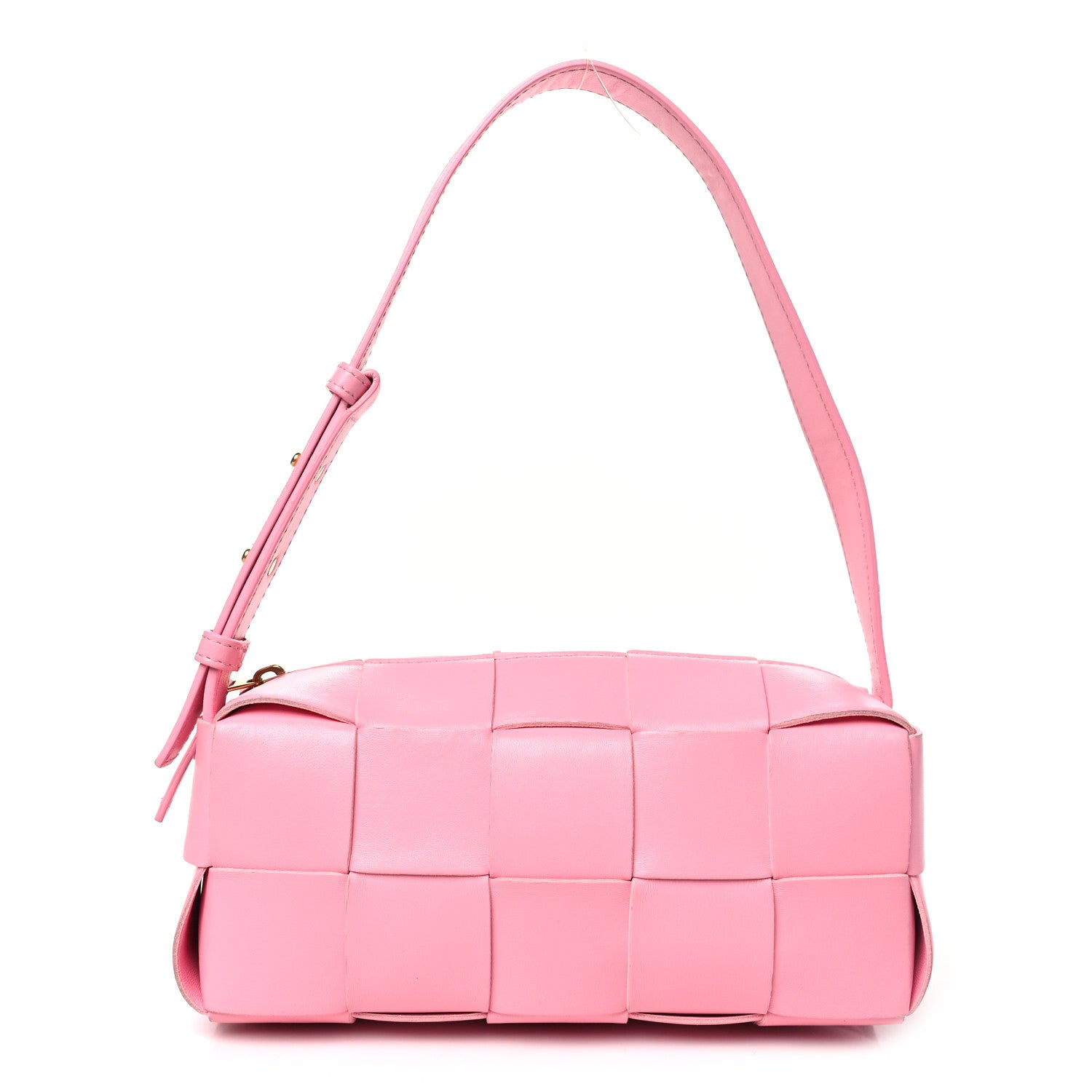 Bottega Veneta Lambskin Maxi Intrecciato Small Brick Cassette Bag Pink Ribbon 1 of 11