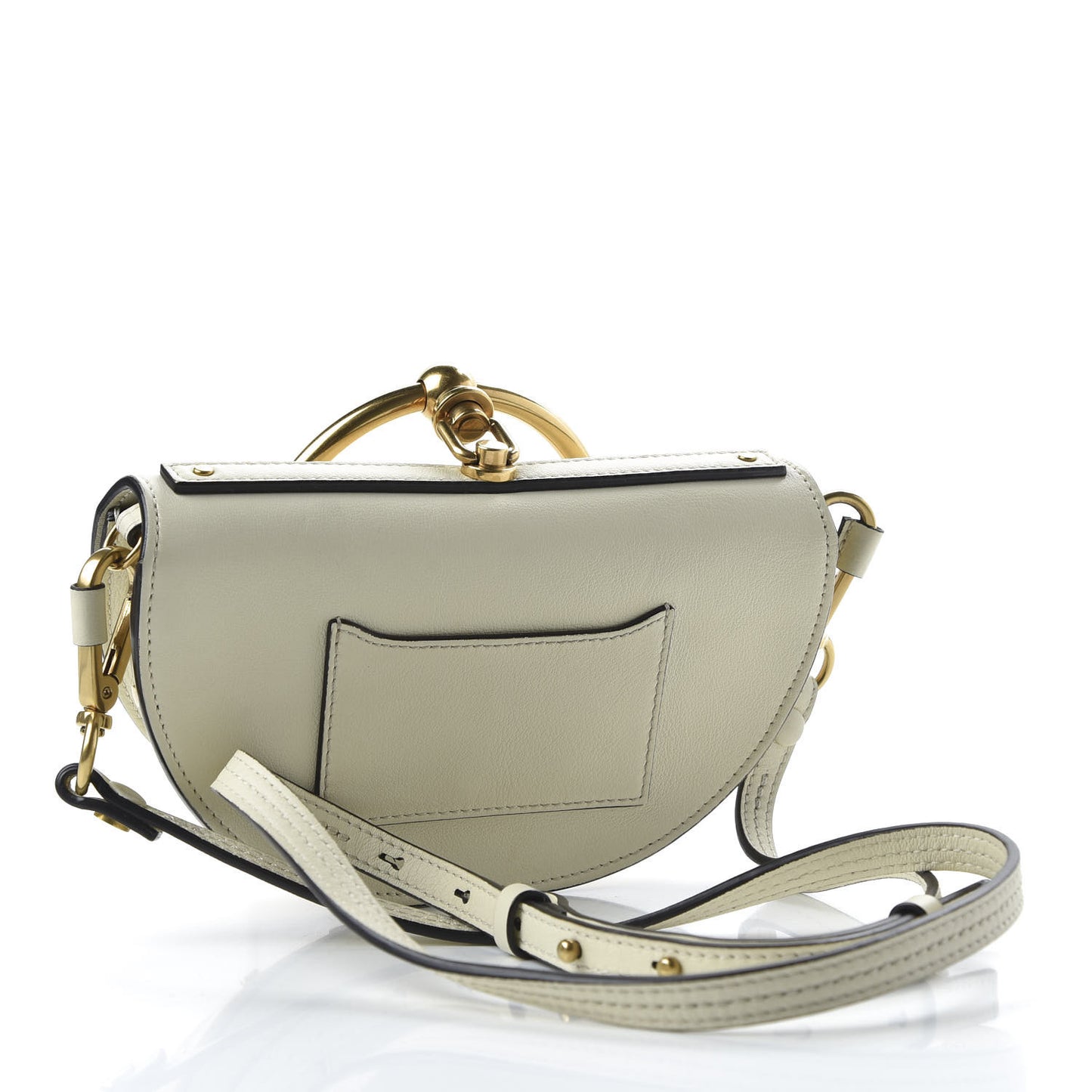Calfskin Small Nile Bracelet Minaudiere Bag Off White