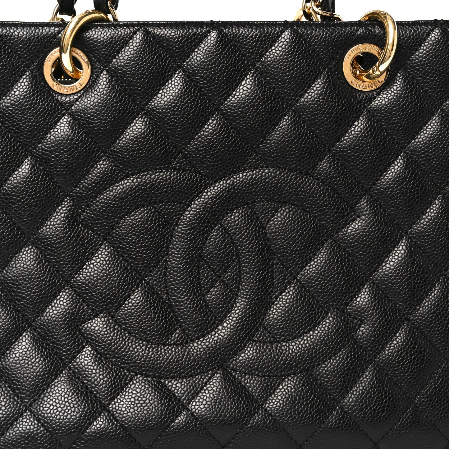 Caviar Quilted Grand Shopping Tote GST Black