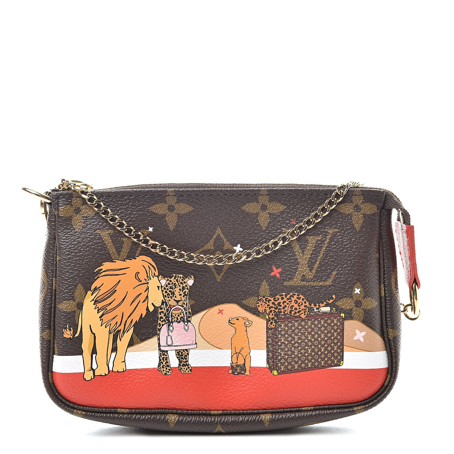 Louis Vuitton Monogram 2018 Christmas Animation Mini Cats Pochette Accessories 1 of 8