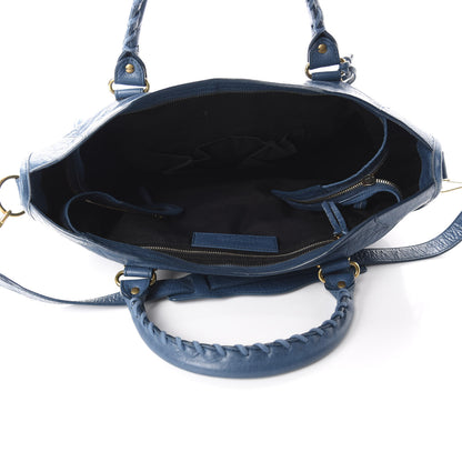Balenciaga Agneau Arena Gold Hardware Metallic Edge City Bleu Abysse 5 of 10