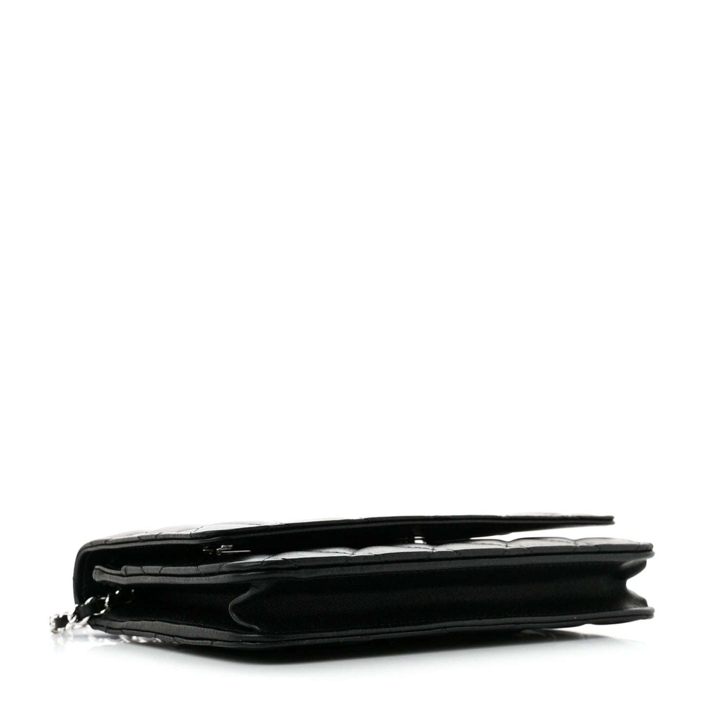 Lambskin Quilted Wallet On Chain WOC Black