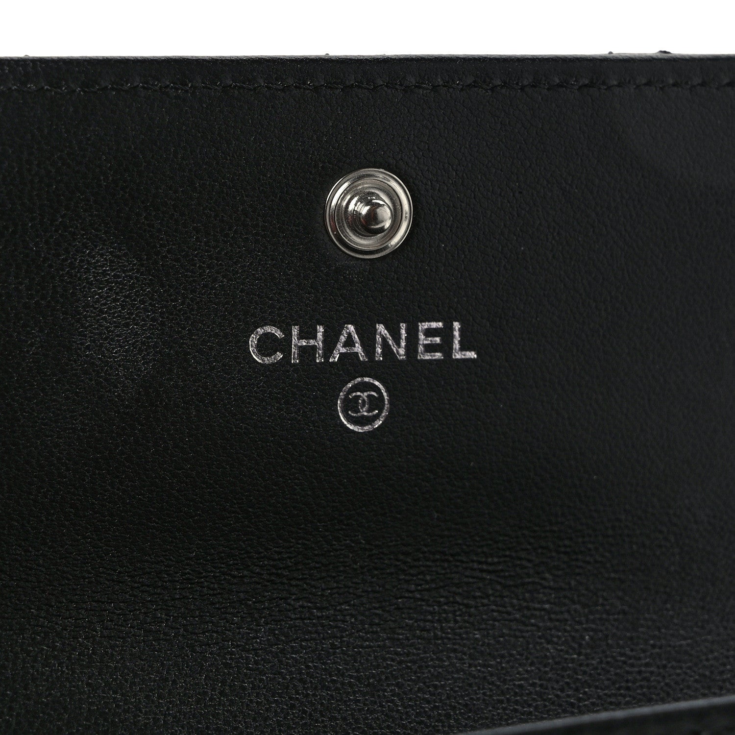 Chanel Lambskin Quilted Flap Crystal Star Card Holder Wallet Black 5 of 7