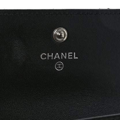 Chanel Lambskin Quilted Flap Crystal Star Card Holder Wallet Black 5 of 7
