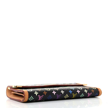 Louis Vuitton Monogram Multicolor Porte Tresor International Wallet Black 4 of 7