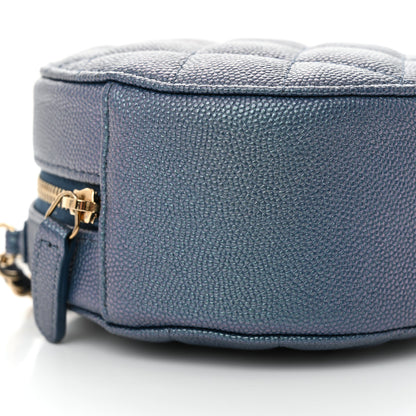 Chanel Iridescent Caviar Quilted Round Clutch With Chain Blue 9 of 10