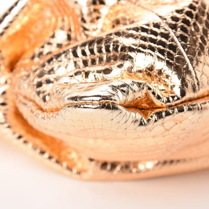 Jimmy Choo Metallic Watersnake Cadence Clutch Nude 5 of 11