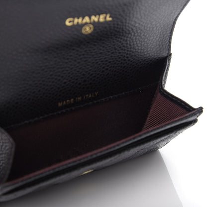 Chanel Caviar Quilted Flap Card Holder Wallet Black 5 of 9