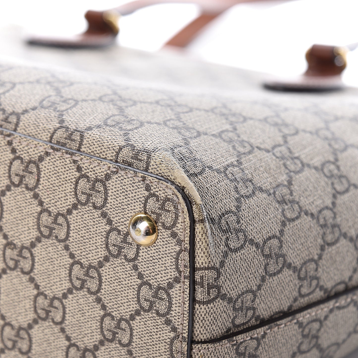 GG Supreme Monogram Medium Zippered Bucket Tote Beige Tuscany