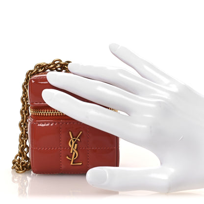 Saint Laurent Patent Calfskin Cassandre Matelasse Carre Mini Cube On Chain Mild Rose 2 of 9