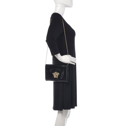 Versace Patent Palazzo Medusa Chain Evening Bag Black 2 of 12