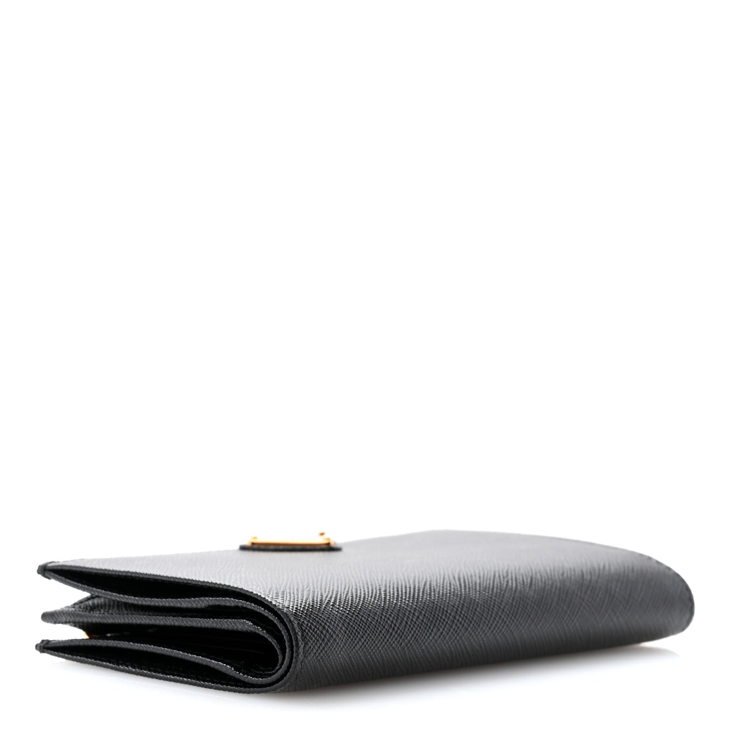 Prada Saffiano Triangle Continental Zip Wallet Black 4 of 7