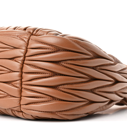 Miu Miu Nappa Matelasse Wander Large Hobo Cognac 10 of 10