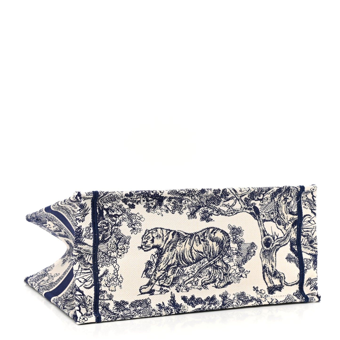 Canvas Embroidered Medium Dioriviera Toile De Jouy Book Tote Blue