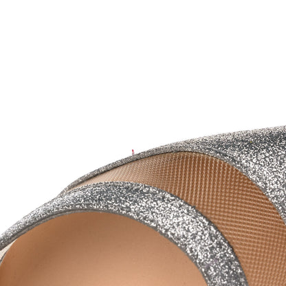 Christian Louboutin Glitter Mini Rete Galativi 100 Pumps 36.5 Silver 9 of 10