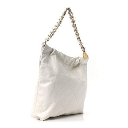 Chanel Shiny Calfskin Quilted Small Chanel 22 White 4 of 11