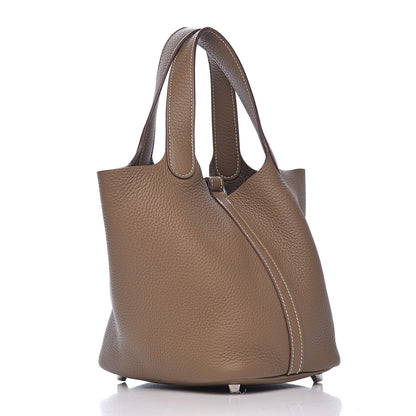 Hermes Taurillon Clemence Picotin Lock 18 PM Etoupe 3 of 10