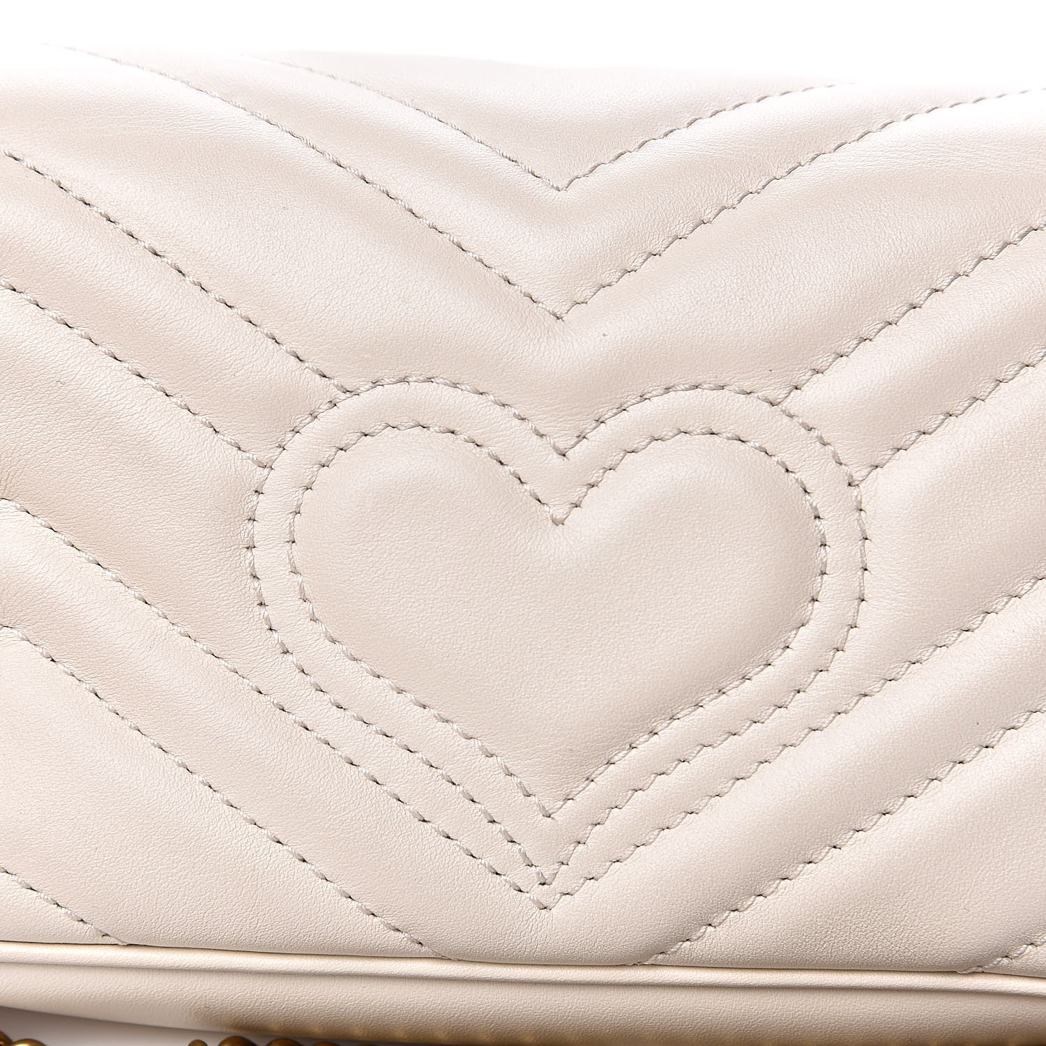 Gucci Calfskin Matelasse Super Mini GG Marmont Shoulder Bag White 11 of 13