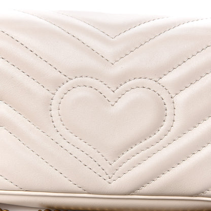 Gucci Calfskin Matelasse Super Mini GG Marmont Shoulder Bag White 11 of 13