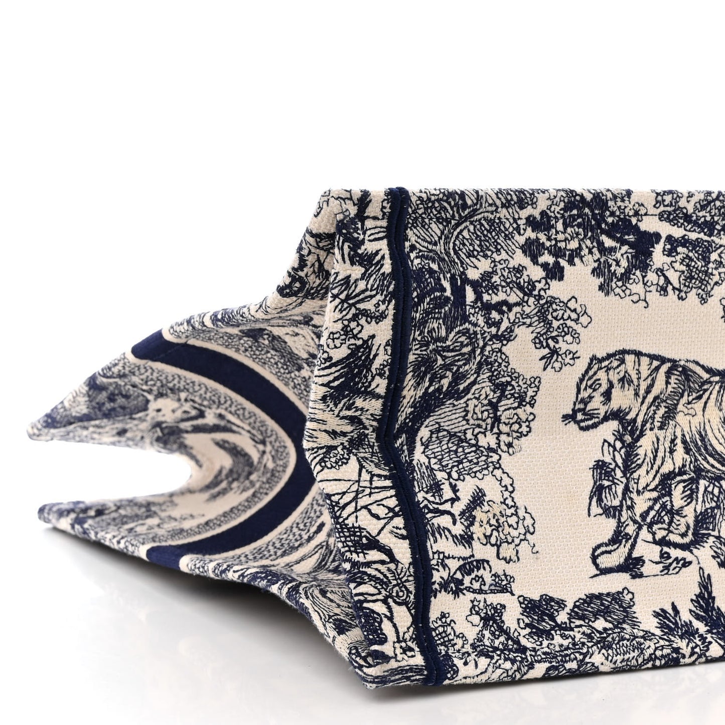 Canvas Embroidered Large Dioriviera Toile De Jouy Book Tote Blue