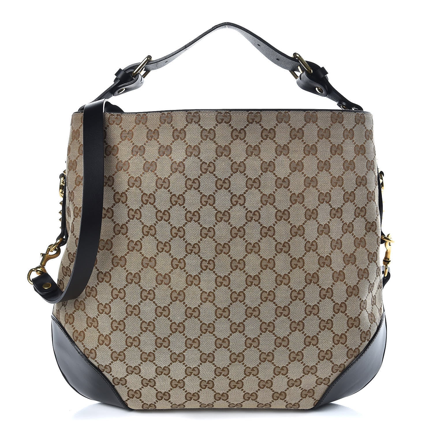 Gucci Monogram Medium Patti Stud Hobo Black 1 of 10