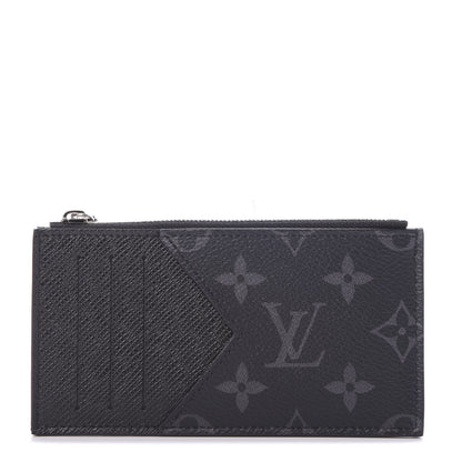 Louis Vuitton Monogram Eclipse Taiga Coin Card Holder 1 of 7