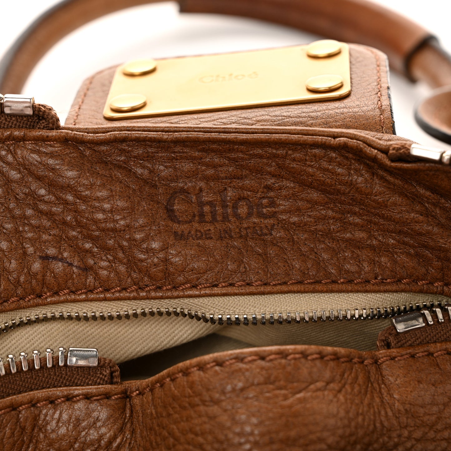 Calfskin Medium Paddington Satchel Tan