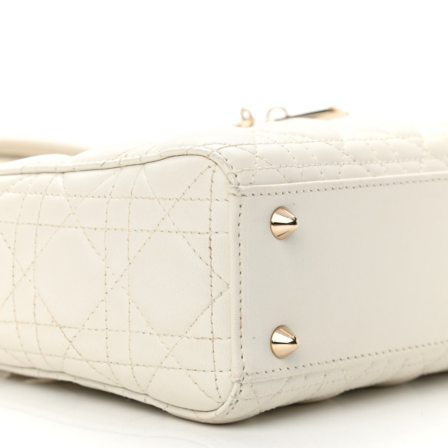 Lambskin Cannage Small Lady Dior White