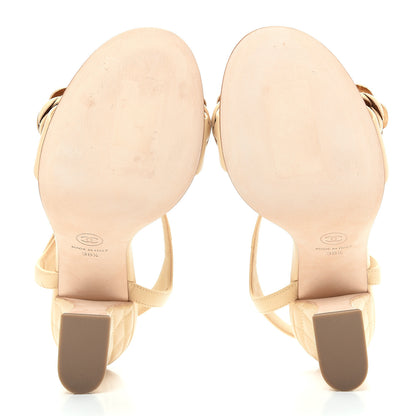 Chanel Lambskin Camellia Sandals 38.5 Beige 6 of 11