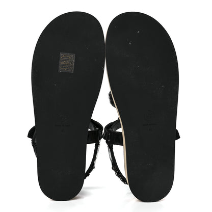 Chanel Laminated Goatskin Chain Sandals 41 Black 41 Black 5 of 9